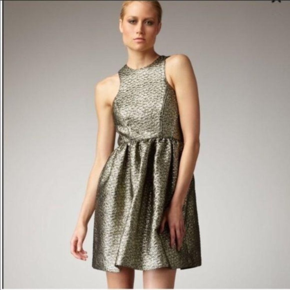 Tibi Jacquard Paisley Black & Gold Metallic Dress - Picture 1 of 16